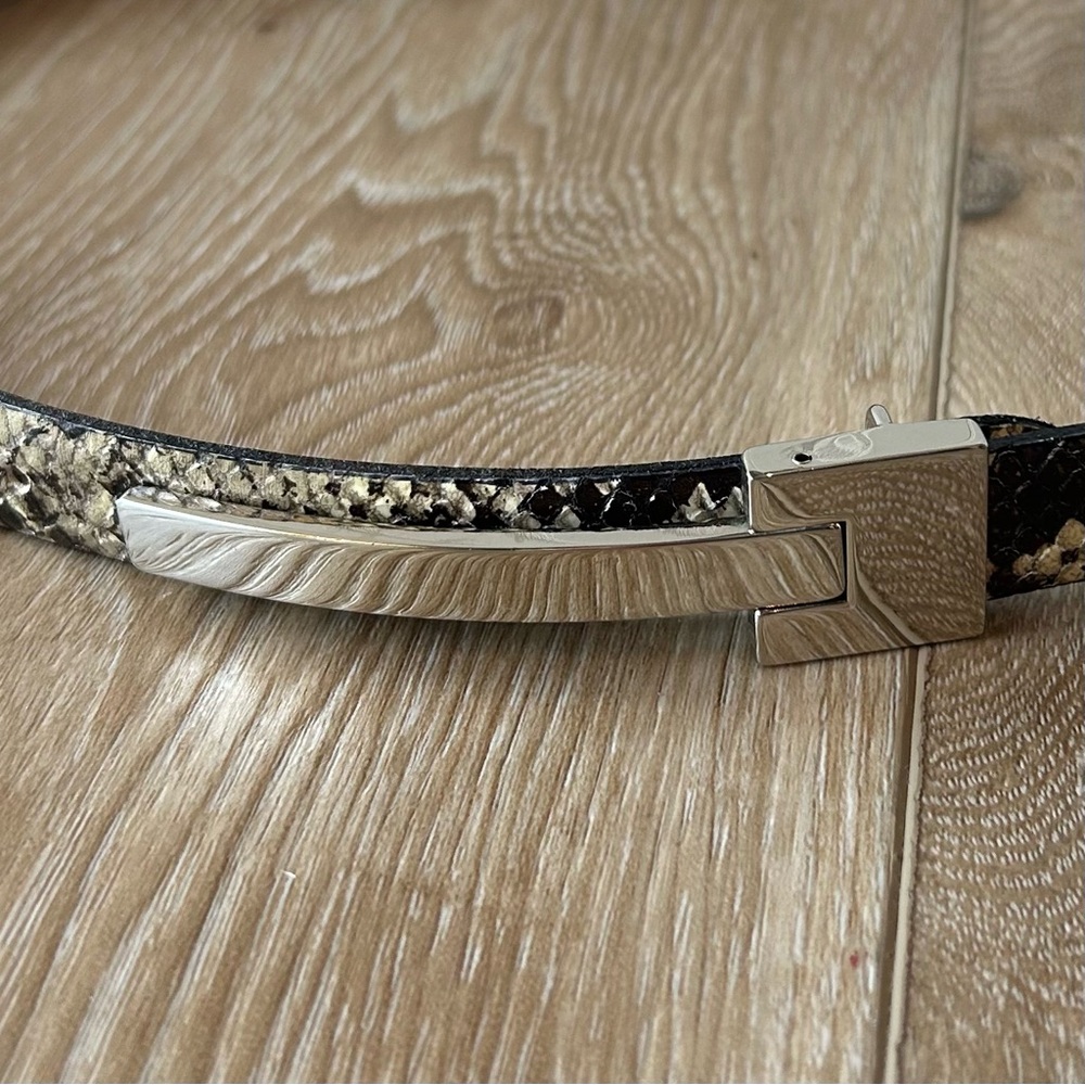 Tanner Leather Snake Print Statement Belt